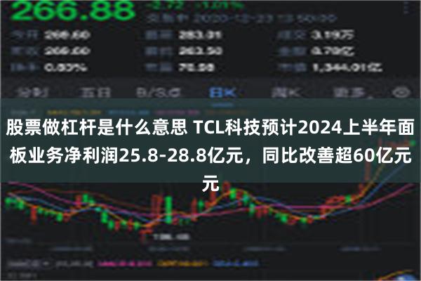 股票做杠杆是什么意思 TCL科技预计2024上半年面板业务净利润25.8-28.8亿元，同比改善超60亿元