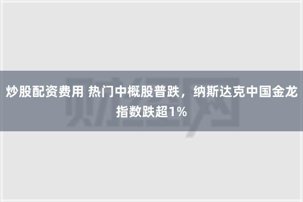 炒股配资费用 热门中概股普跌，纳斯达克中国金龙指数跌超1%