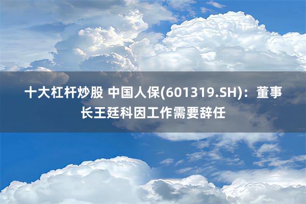 十大杠杆炒股 中国人保(601319.SH)：董事长王廷科因工作需要辞任