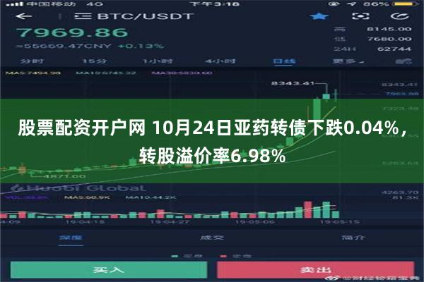 股票配资开户网 10月24日亚药转债下跌0.04%，转股溢价率6.98%